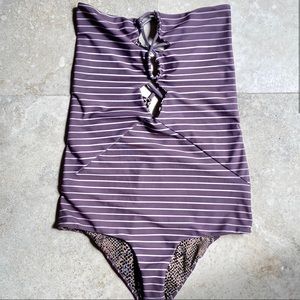 COPY - ACACIA SWIMWEAR Bronx One Piece in Fig Cape Cod, Size: SMALL